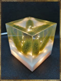 Resin Cube | Night Light Cube - Bunny Tail - Green