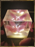 Resin Cube | Night Light Cube - Bunny Tail - Purple